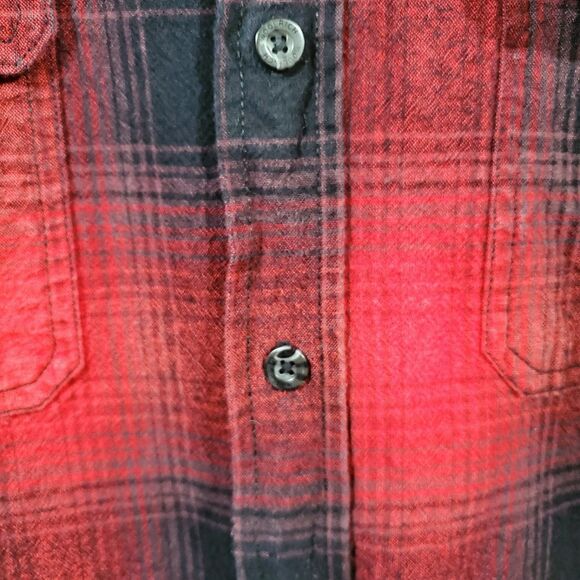 Woolrich Flannel Men’s Sz L Black Red Cotton Flannel Long Sleeves Button Shirt - Picture 8 of 15